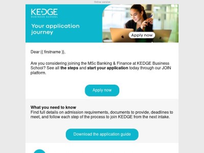 Ready to apply to the MSc Banking & Finance?