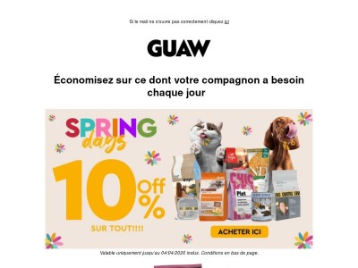 💥 -10% sur tout ce dont votre compagnon a besoin
