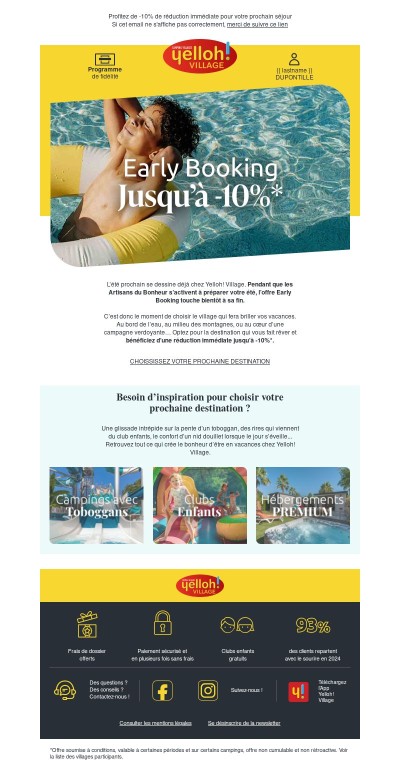 EARLY BOOKING | Le bonheur n’attend pas