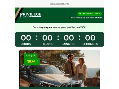 Encore quelques heures pour profiter de -15 % ⏰
