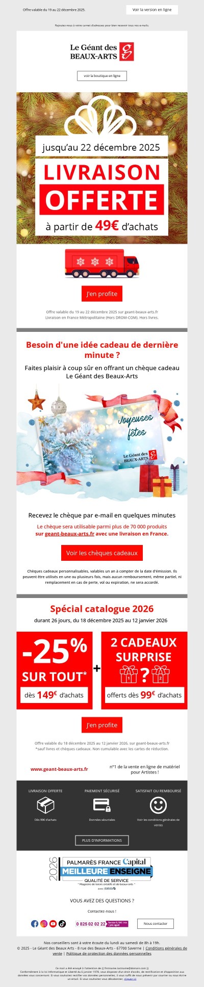 Ce week-end seulement : frais de port offerts dès 49€ d'achats !