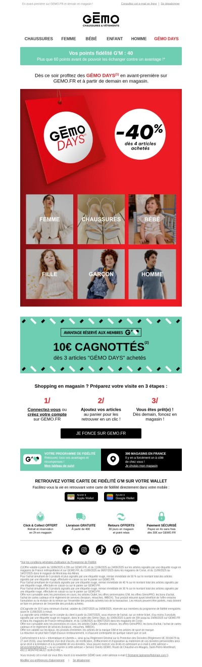 Les GEMO DAYS jusqu'à -50% c'est maintenant ! 🚨