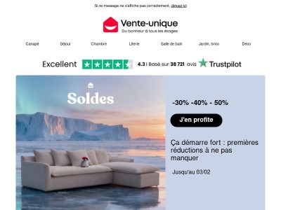 🚨Soldes : Canapé, séjour, chambre à petit prix !