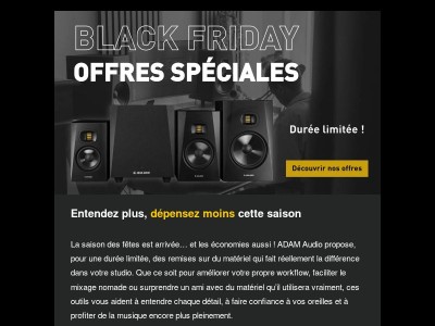 Offres Spéciales chez ADAM Audio ✨