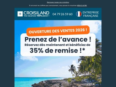 Croisières CFC : jusqu'à -35% sur votre prochaine croisière !