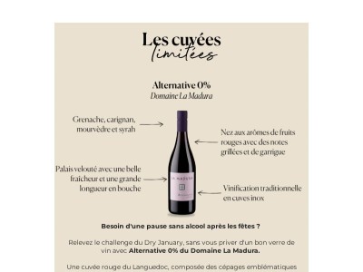 Dry January : découvrez notre vin sans alcool 🤗