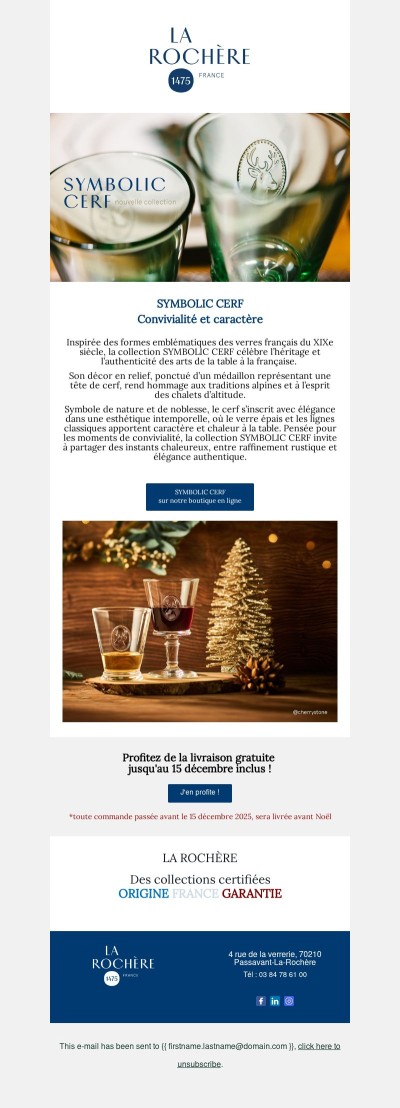 Livraison gratuite jusqu'au 15 décembre