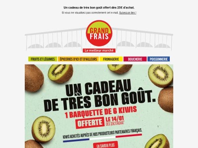 Le mercredi 14/01, une barquette de 6 kiwis offerte ! 🥝