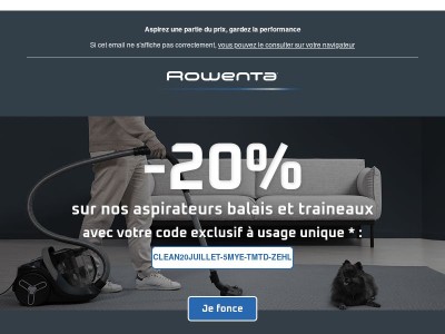 -20% sur une selection d'aspirateurs!