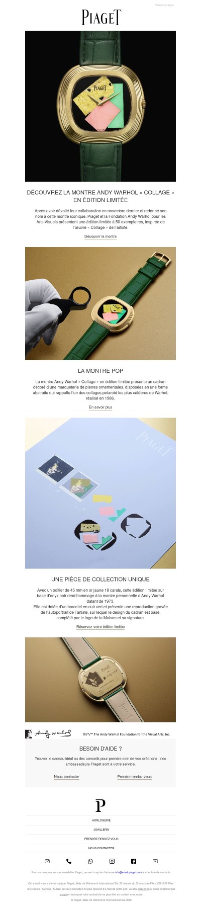 Découvrez la montre Andy Warhol « Collage » en édition limitée.