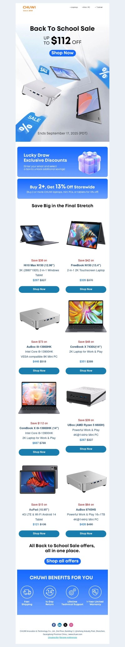 ⏳ Final Hours: Save Up to $112 – Back to School Deals End Tonight!