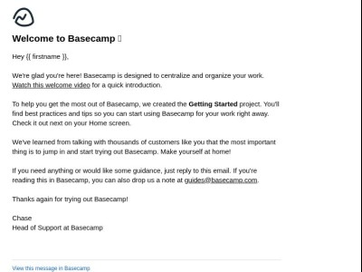 Welcome to Basecamp 👋