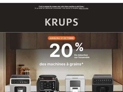 Café parfait, réduction parfaite : -20% sur nos machines à café à grains