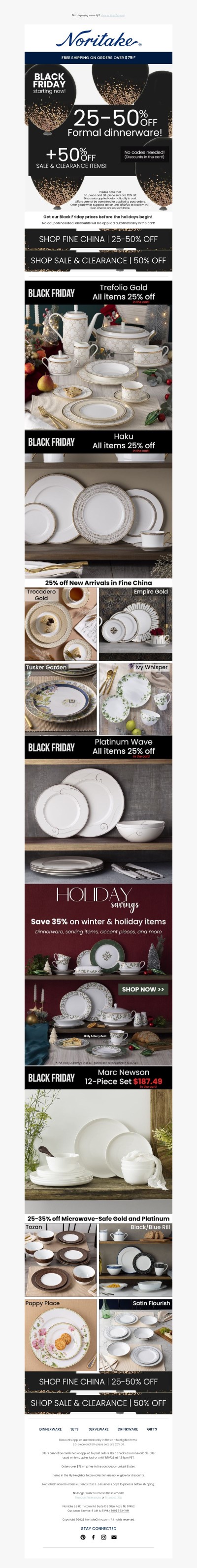 Black Friday is Here! 25-50% off Fine China