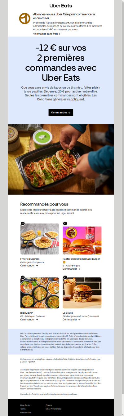 -12 € sur vos 2 prochaines commandes !