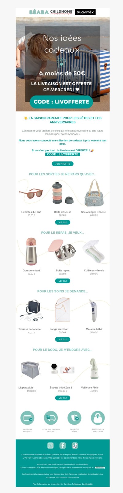 La livraison est OFFERTE, offrez le meilleur des cadeaux à moins de 50 € ! 🎉