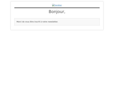 [Sarabar] Confirmation newsletter