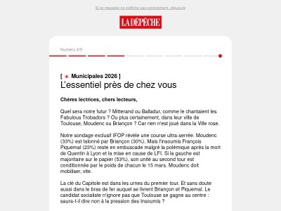 Sondage exclusif à Toulouse, on vous explique tous les enjeux : comment Moudenc peut s'en sortir ? L'union de la gauche peut-elle dire non aux Insoumis ?