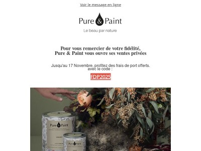 Ventes privées Pure & Paint : livraison gratuite