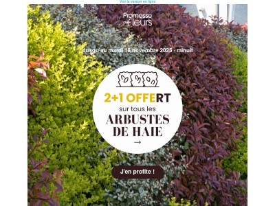 2+1 gratuit sur les arbustes de haie ! 🌿