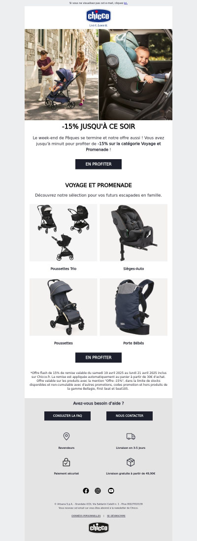 ⏰ DERNIER JOUR  : -15% Voyage et Promenade