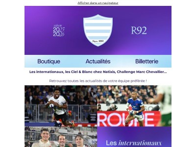 🏉 La news du mois : Découvrez les dernières actualités du Racing 92 !
