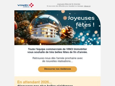 VINCI Immobilier vous souhaite de joyeuses fêtes de fin d'année !