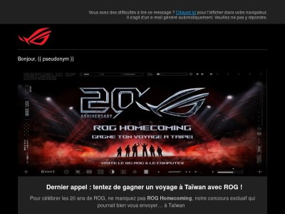 🚨 Dernière chance : tentez de gagner un voyage ROG unique !