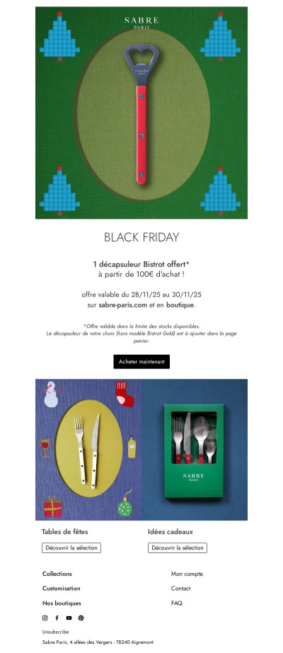 Un décapsuleur Bistrot offert à partir de 100€ d'achat !