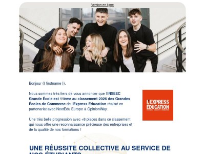 L'INSEEC 11ème du classement des écoles de commerce de l'Express