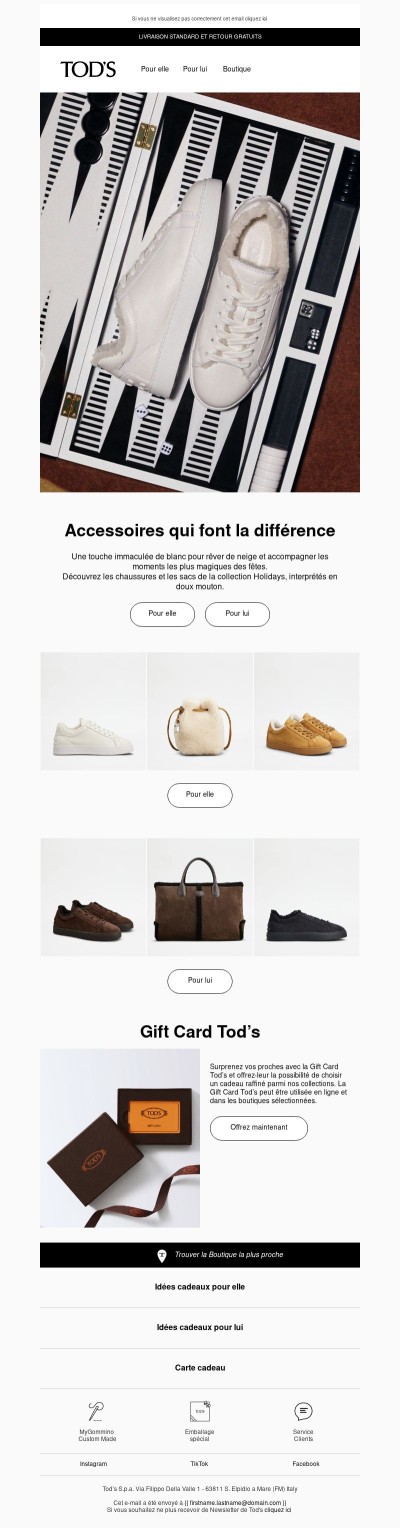 Choisissez l'accessoire Tod’s pour les fêtes