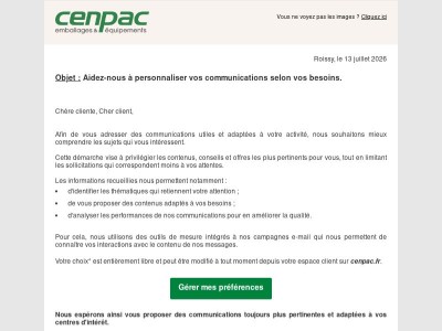 Une communication adaptée à vos préférences
