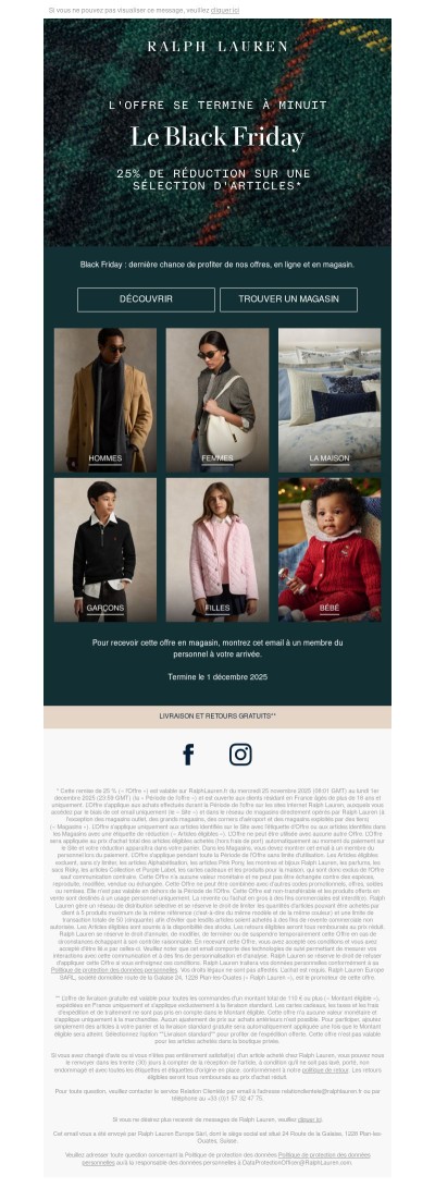 25 % de remise sur une sélection d'articles : l'offre se termine à minuit