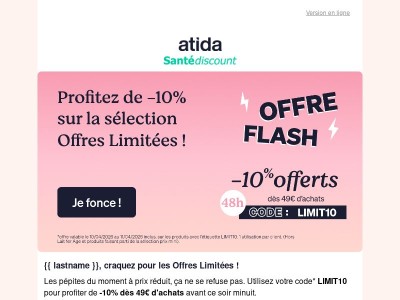 🚀 -10% sur la sélection Offres Limitées !