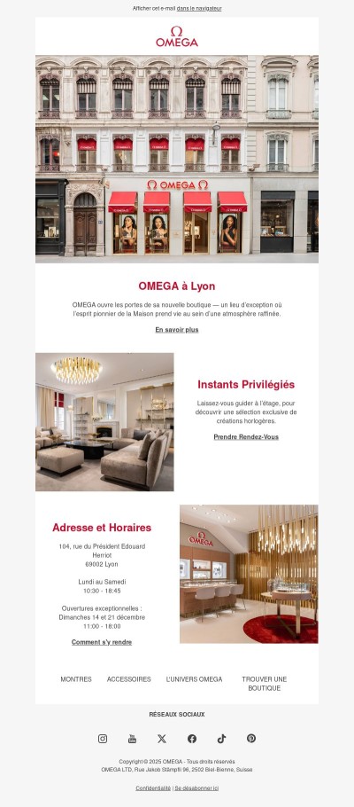 Découvrez la boutique OMEGA à Lyon