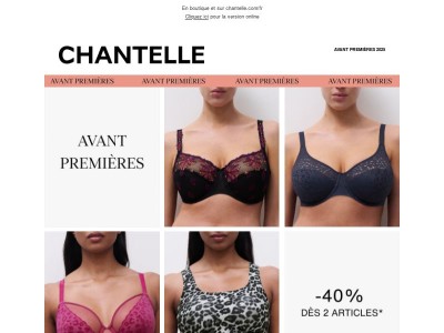 AVANT PREMIÈRES | -40% dès 2 articles sur une sélection*