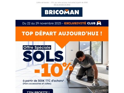 C’est aujourd’hui ! -10% sur vos sols : offre spéciale