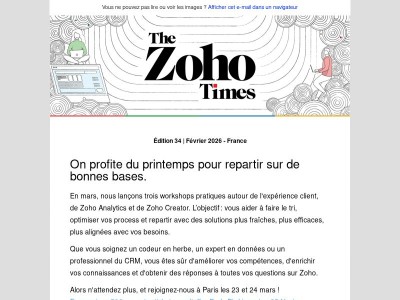 Zoho Times : Workshops, salon All4Customer et nouvelles actualités... que le printemps commence !    