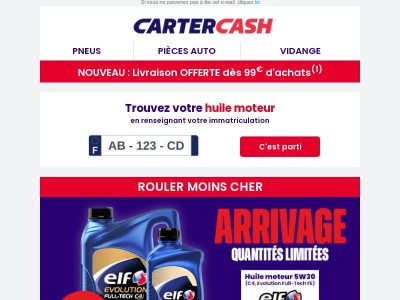 🚘 Elf : arrivage d'huile 5W30 en 5+1L !