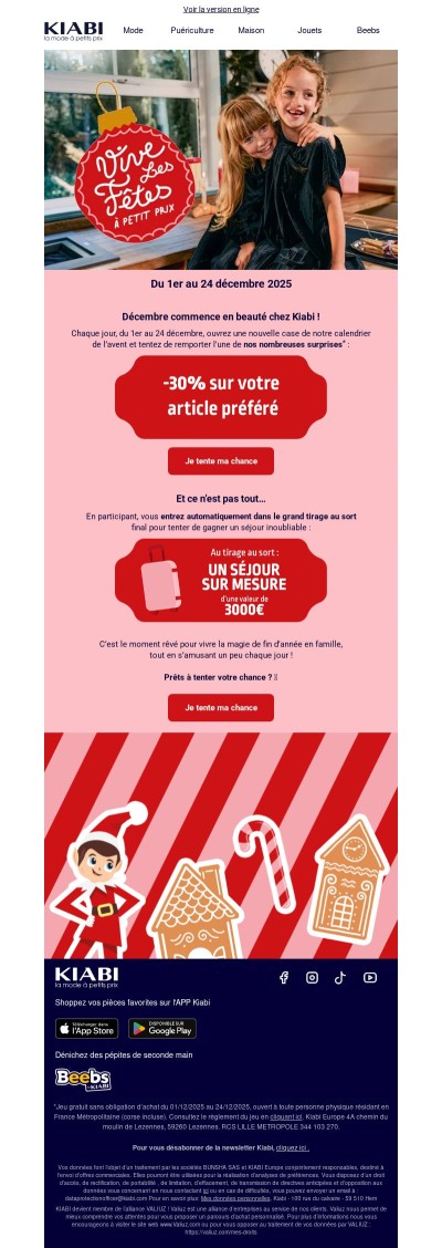 Le calendrier de l’avent Kiabi est arrivé… prêts à jouer ? 🎄