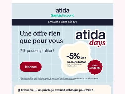 🎁 -5% en + pour les Atida Days : rien que pour vous ! 