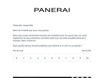 Nous apprécions vos commentaires - enquête de 2 minutes