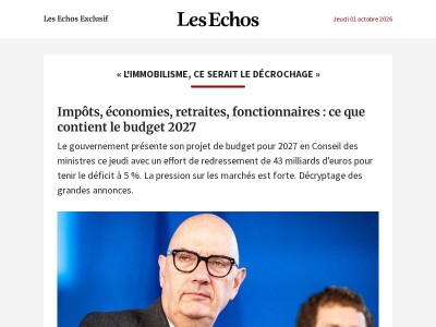 Impôts, économies, retraites, fonctionnaires : ce que contient le budget 2027 proposé par le gouvernement