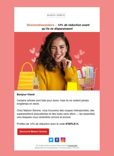 💫 Essentiels saisonniers – 14% de réduction avant qu’ils ne disparaissent ❤️