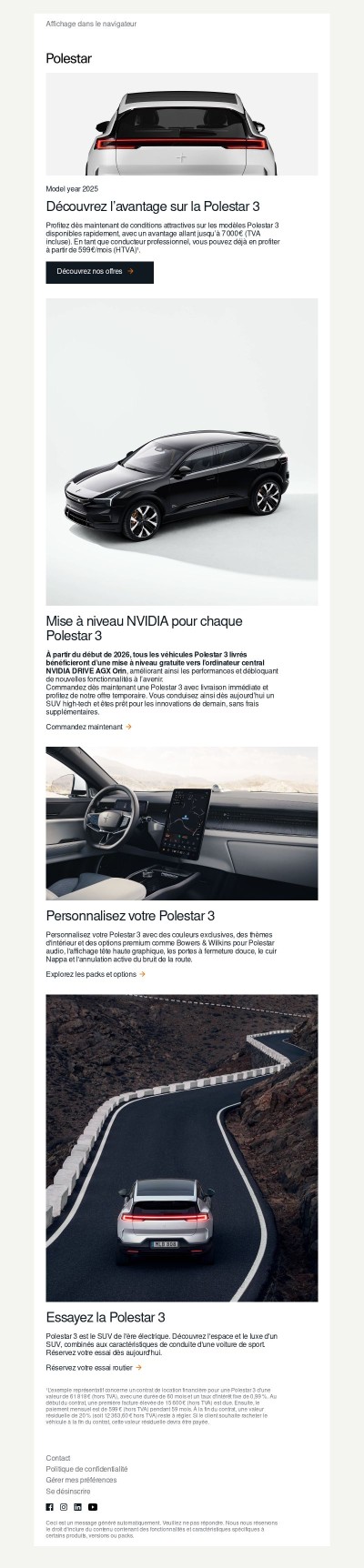 Découvrez les avantages actuels sur la Polestar 3