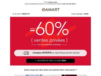 Jusqu’à -60%, des ventes privées rien que pour vous !