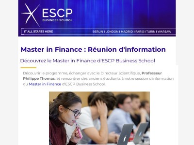 {{ lastname }}, Rejoignez-nous pour la réunion du MSc Finance