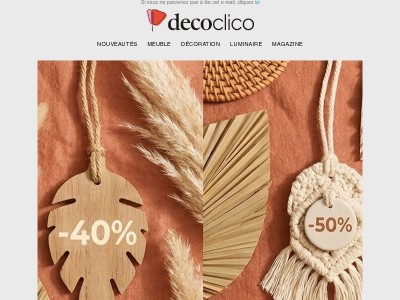 Jusqu'à -50% sur 100 pièces déco coups de cœur