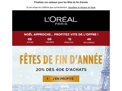 J-10 avant Noël 🎄 -20% dès 40€*