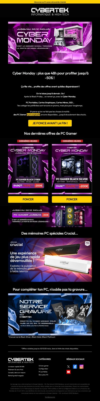 Ça continue... Avec Cyber Monday 